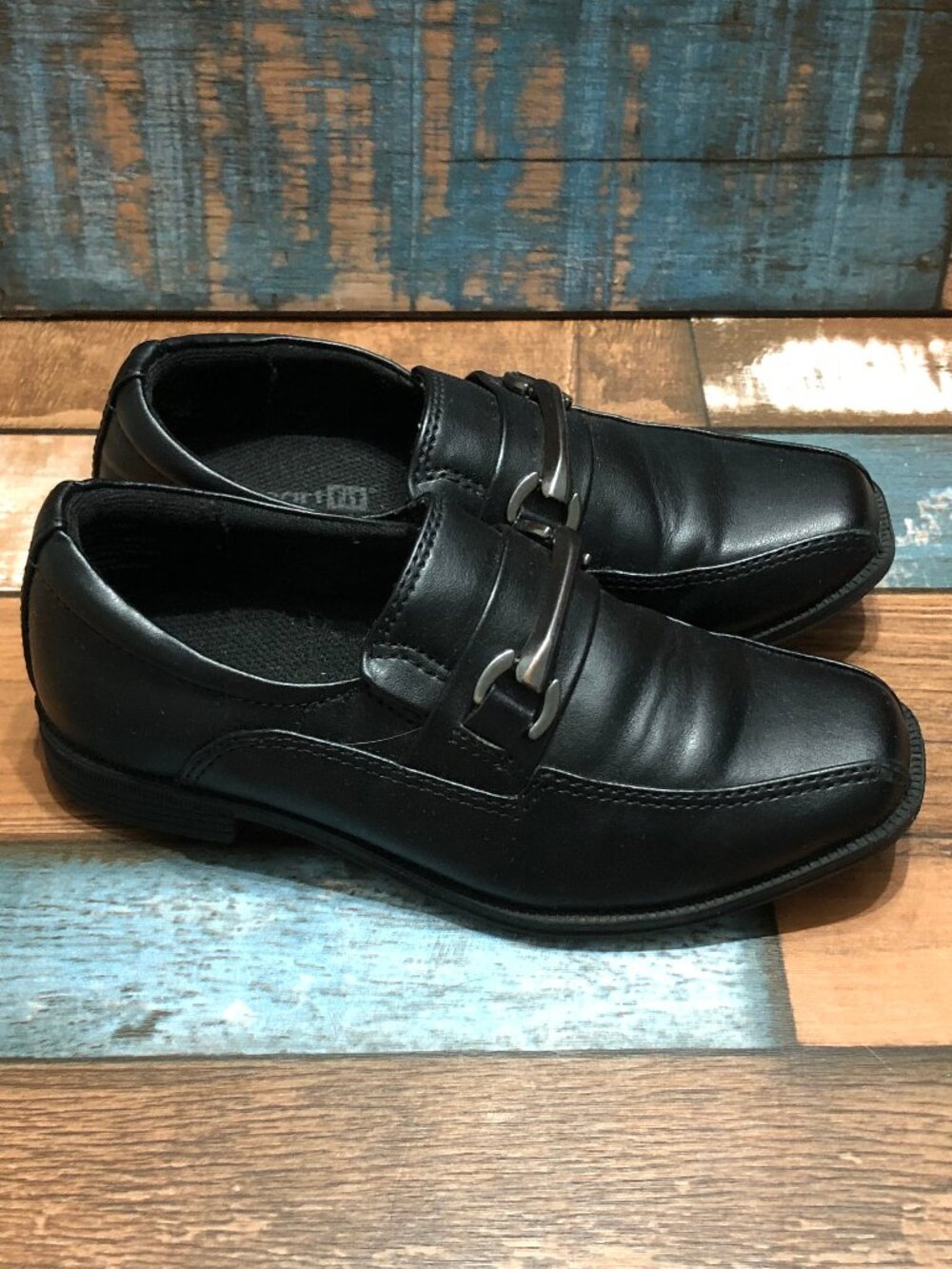 SmartFit Penny Loafers Black Dress Shoes Boys Toddlers Size 9